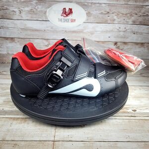 Peloton Cycling Shoes Size 40 US Women Size 9 Men 7 With Cleats Black Red